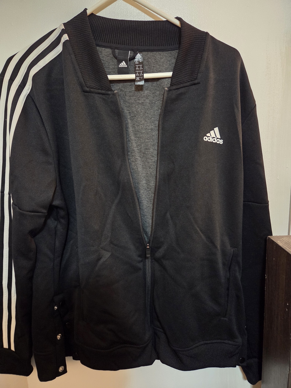 Adidas Men’s Black Zip-Front Track Jacket